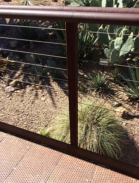detalle de barandilla corten
