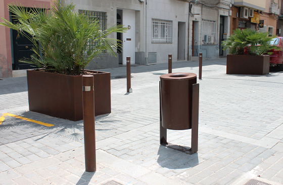 elementos corten instalados
