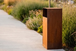 papelera ciutat acero corten grandes dimensiones