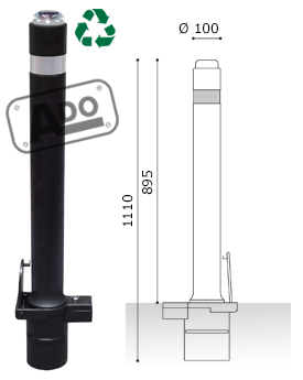 pilona luminosa a-flex extraible leds solar 